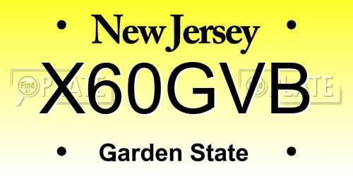 X60GVB New Jersey License Plate