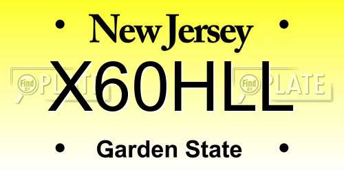 X60HLL New Jersey License Plate