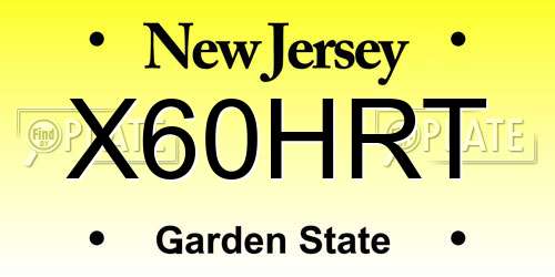X60HRT New Jersey License Plate