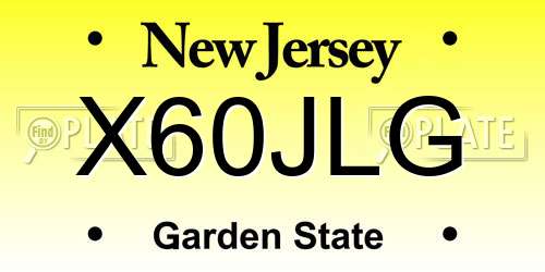 X60JLG New Jersey License Plate
