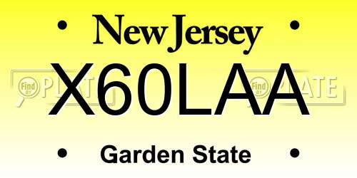 X60LAA New Jersey License Plate