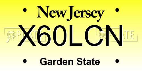 X60LCN New Jersey License Plate
