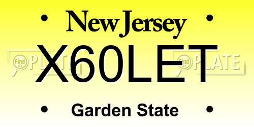 X60LET New Jersey License Plate