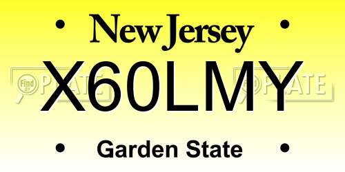 X60LMY New Jersey License Plate