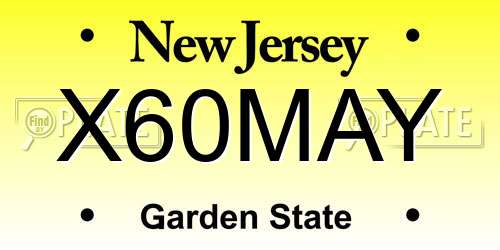 X60MAY New Jersey License Plate