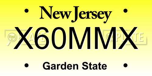 X60MMX New Jersey License Plate