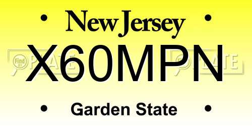 X60MPN New Jersey License Plate