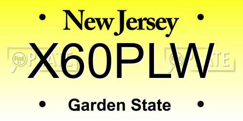 X60PLW New Jersey License Plate