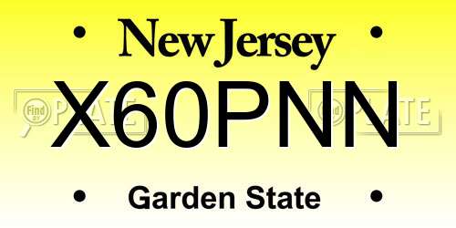 X60PNN New Jersey License Plate
