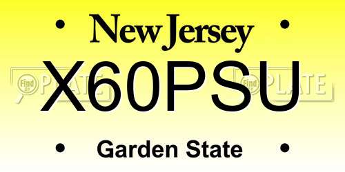 X60PSU New Jersey License Plate