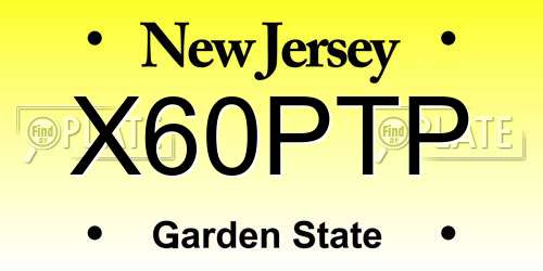 X60PTP New Jersey License Plate