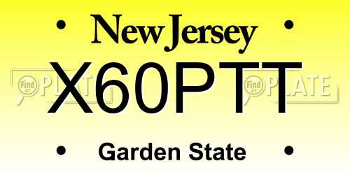 X60PTT New Jersey License Plate