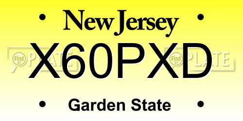 X60PXD New Jersey License Plate