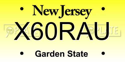 X60RAU New Jersey License Plate