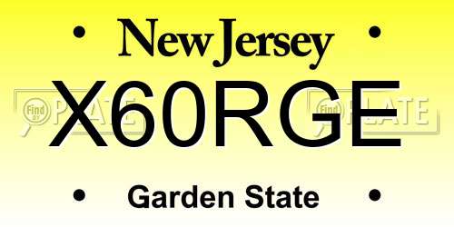 X60RGE New Jersey License Plate