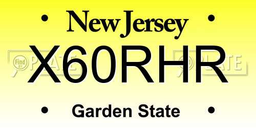 X60RHR New Jersey License Plate