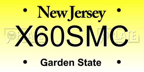X60SMC New Jersey License Plate