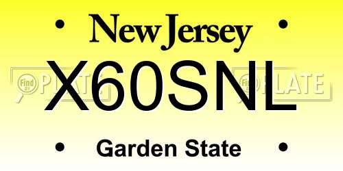 X60SNL New Jersey License Plate