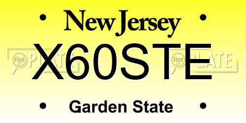 X60STE New Jersey License Plate