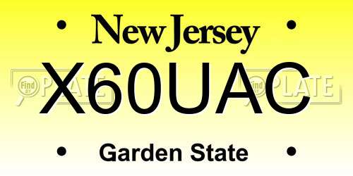 X60UAC New Jersey License Plate