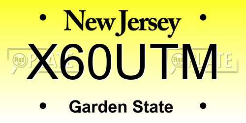 X60UTM New Jersey License Plate