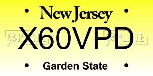 X60VPD New Jersey License Plate