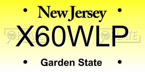 X60WLP New Jersey License Plate