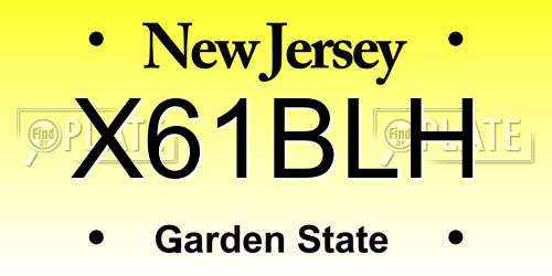 X61BLH New Jersey License Plate
