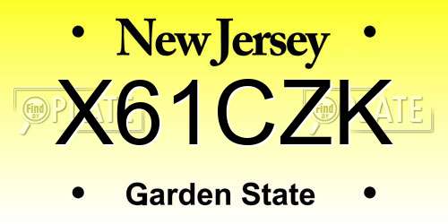 X61CZK New Jersey License Plate