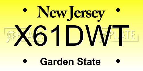X61DWT New Jersey License Plate