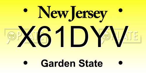 X61DYV New Jersey License Plate