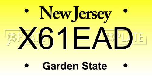 X61EAD New Jersey License Plate