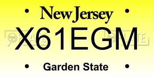 X61EGM New Jersey License Plate