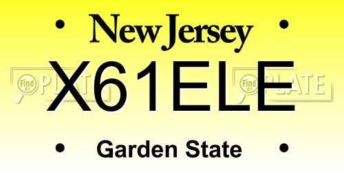 X61ELE New Jersey License Plate