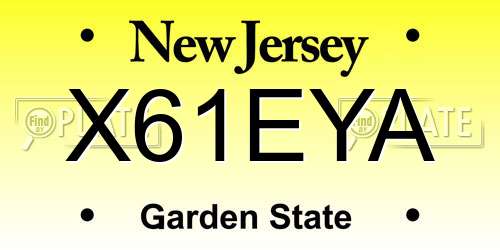 X61EYA New Jersey License Plate