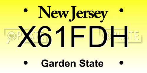 X61FDH New Jersey License Plate