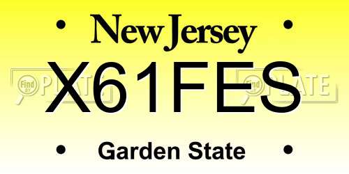 X61FES New Jersey License Plate