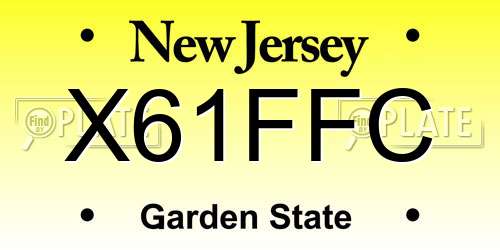 X61FFC New Jersey License Plate