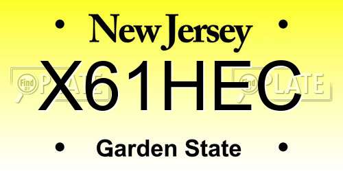 X61HEC New Jersey License Plate