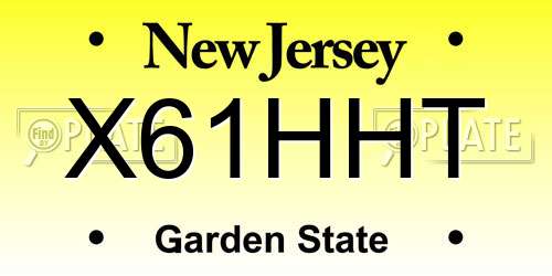 X61HHT New Jersey License Plate