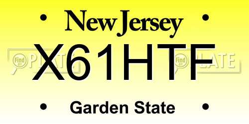 X61HTF New Jersey License Plate