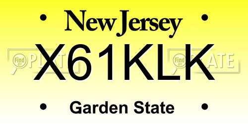X61KLK New Jersey License Plate