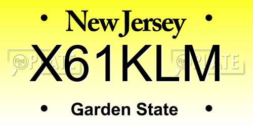 X61KLM New Jersey License Plate