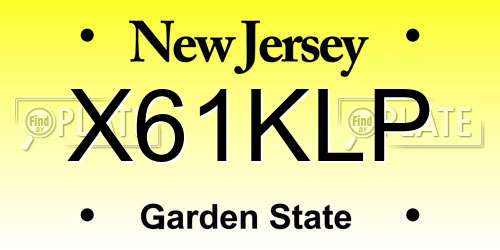 X61KLP New Jersey License Plate