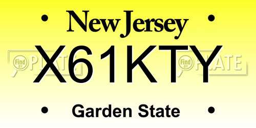 X61KTY New Jersey License Plate