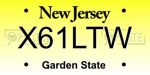 X61LTW New Jersey License Plate