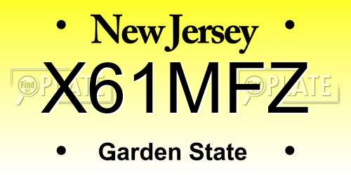 X61MFZ New Jersey License Plate