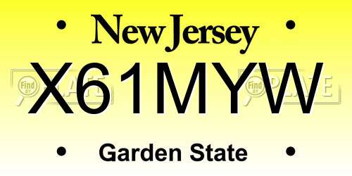 X61MYW New Jersey License Plate