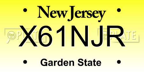 X61NJR New Jersey License Plate