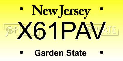 X61PAV New Jersey License Plate